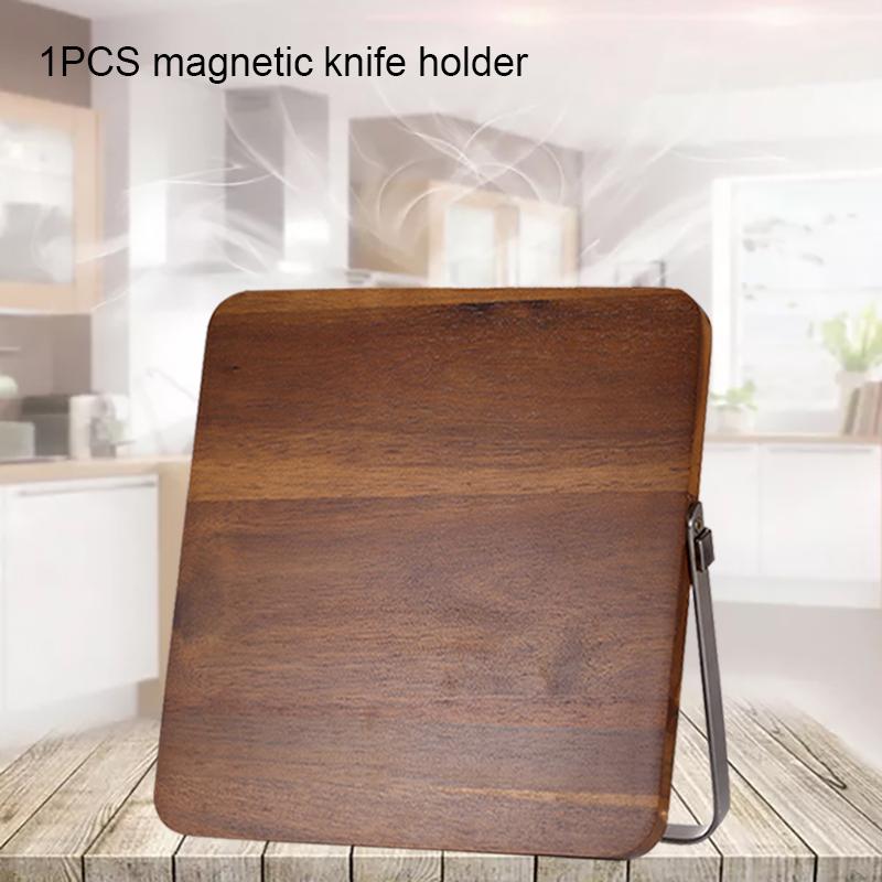 Acacia Wooden Magnetic Knife Block Holder Home Kitchen Magnetic Stands with Strong Enhanced Multifunctional Storage Knife Holder
