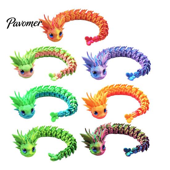 3D Printed Dragon Articulated Fidget Toy, Cute Ornaments, Desk Objects for Focus Decor Stress Relief Toy Adults, Fantasy Collectible Gift Sensory Toys