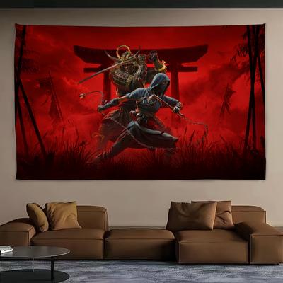 Tecido de Tapeçaria Cool Assassins Creed Shadows para Pendurar Decoração de Quarto Estética Tapeçaria Parede Festa