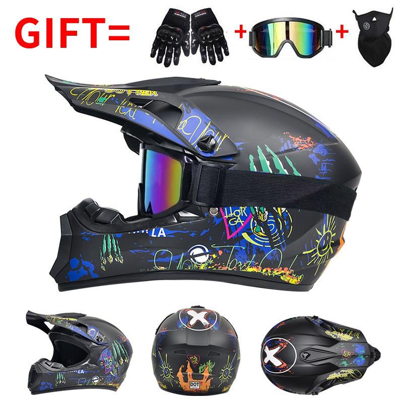 Full Face Motorcycle Helmet Off-Road ATV Dirt Bike Mountain Downhill Karting Safety Protection