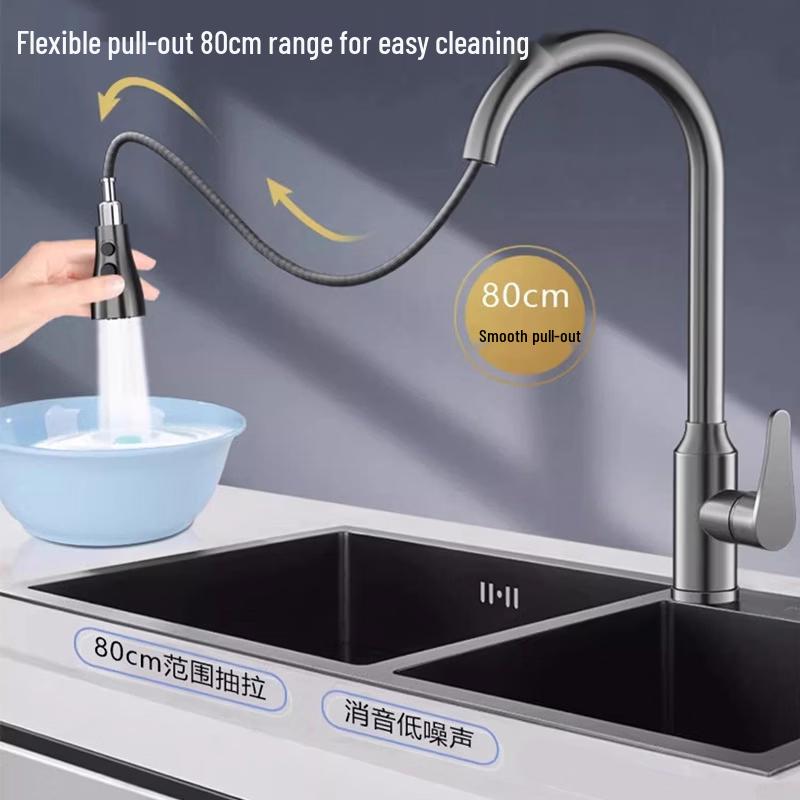 TLXT Pull-Out Kitchen Faucet with Hot & Cold Water