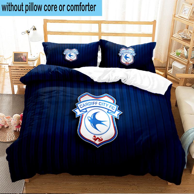 Cardiff Fc Crest 3PCS Print Bedding Set, Includes A Duvet Cover and Two Pillowcases for Bedroom, Dormitory, Suitable for All Seasons