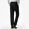 High Waist Zipper Button Fly Pockets Men Pants Summer Solid Color Straight Fit Casual Business Pants
