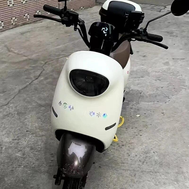 Anime Laser Stickers DIY Decals Genshin Impact 7 Element Sticker For Computer Luggage Skateboard Motorcycle Toys
