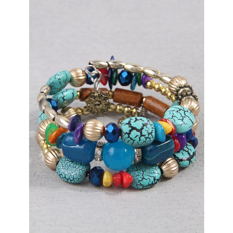 Europe, America, Simple Bohemian Famous Wind Crushed Stone Accessories, Multi-layer Bead Temperament Women's Bracelet