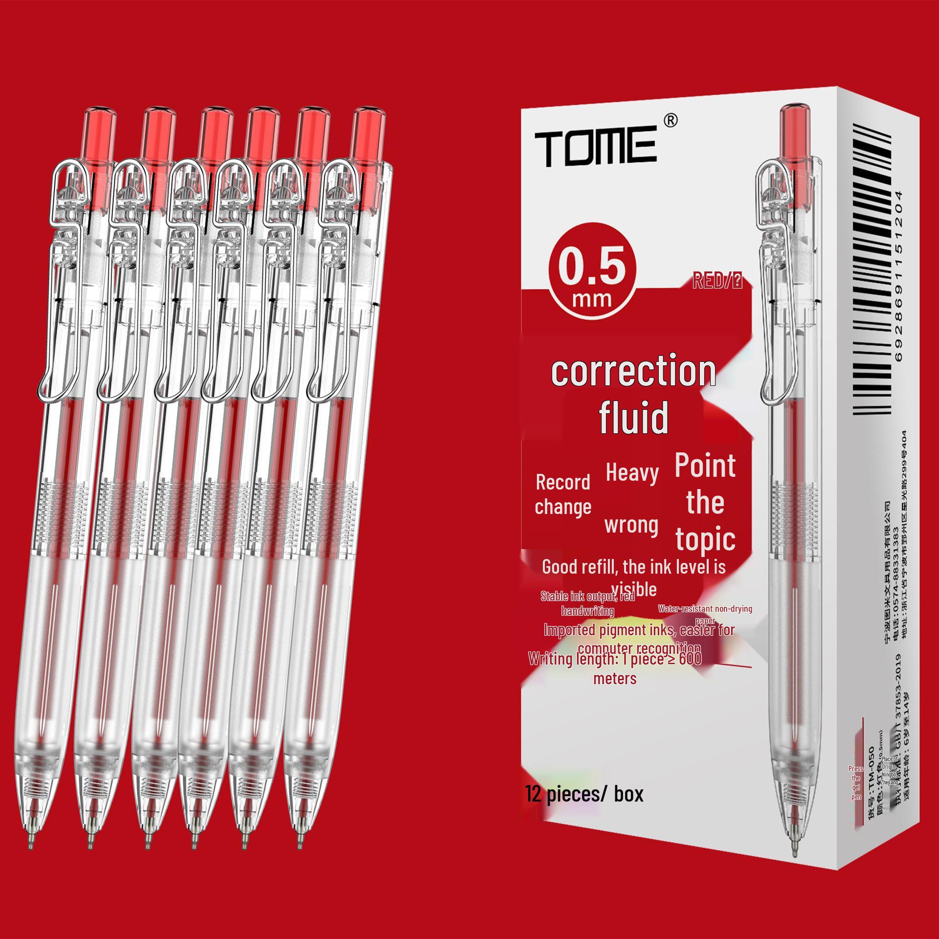 

Tumi 12-Piece Pen Set: Neutral Smooth 0.5mm Tip - Red, Black, Blue Student Click Pens. 0.5 mm