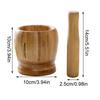Traditional Bamboo Mortar And Pestle Set Garlic Grinder Herb Masher Seasoning Crusher Kitchen Tool For Mash Spices Pepper
