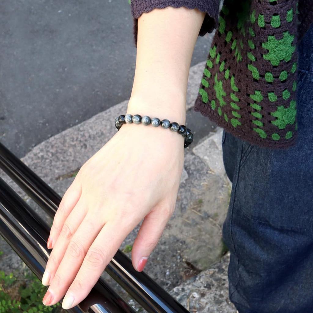 [GOLD STONE] Eagle Eye Gray Tiger Eye Bracelet, 8mm, Cat's Eye, Natural Stone, Inner Circumference: Approx. 21cm