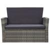 4 Piece Garden Lounge Set with Cushions Poly Rattan Grey