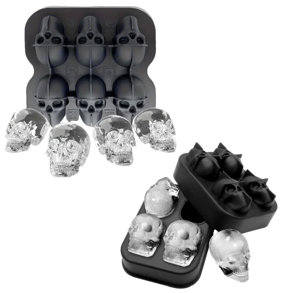 Kreativní 3D forma lebky Forma na ledové kostky do mrazáku Výrobník ledových koulí s lebkou na whisky Bez BPA Formy na led Snadné vyjmutí Pro nápoje Koktejl