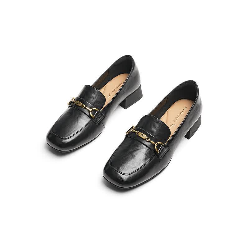 Red Dragonfly Women's Thick Heel Loafers