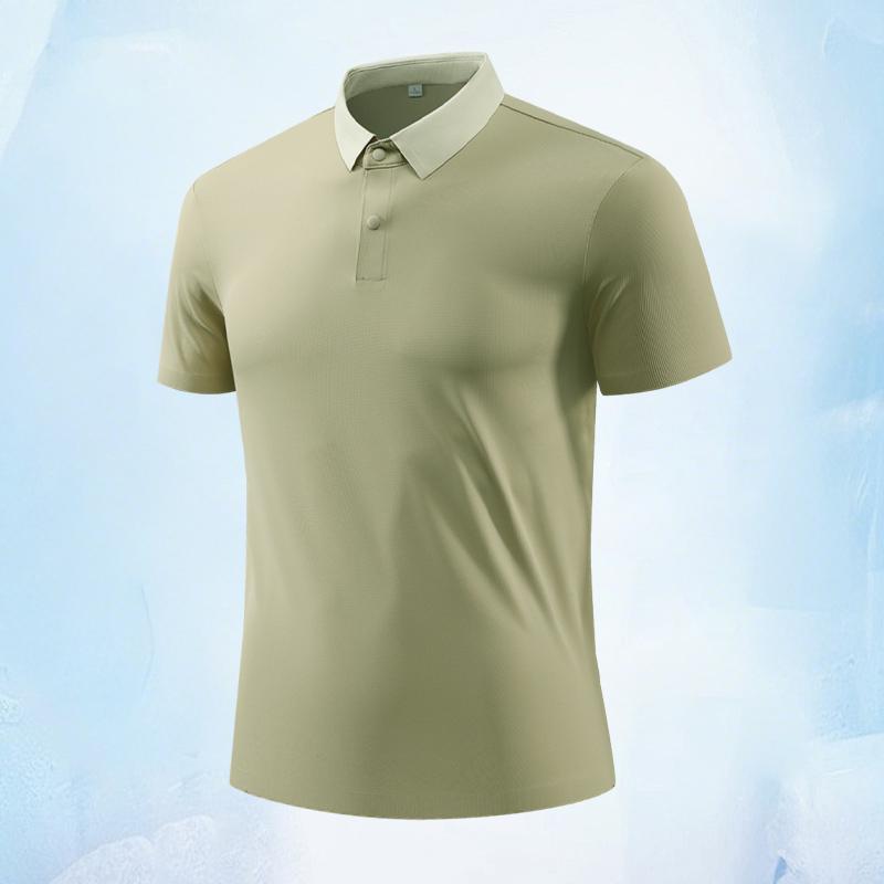 Solid Color Short Sleeved Polo Shirt Short Sleeved T-shirt for Men, Simple Business Casual Men, Lapel T-shirt