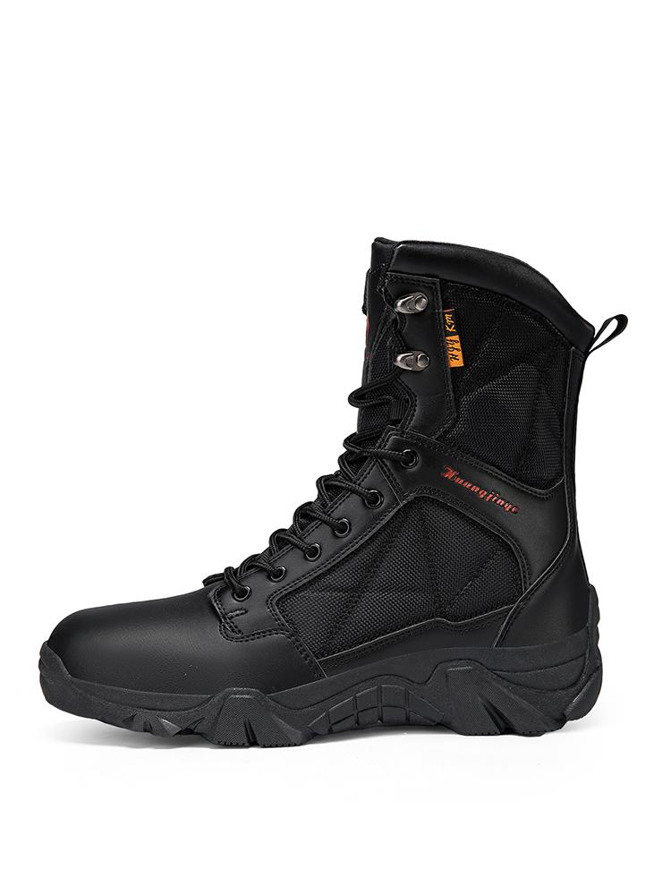 

Outdoor Hiking Shoes Men Comfortable Wear-resistant Combat Boots Men Thick-soled Shock-absorbing Casual Ankle Boots Men 43 чёрный