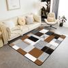 Modern Abstract Curve Print Area Rug, Black Pink & White Design Non-Slip Floor Mat for Living Room Bedroom Home Decor Carpet