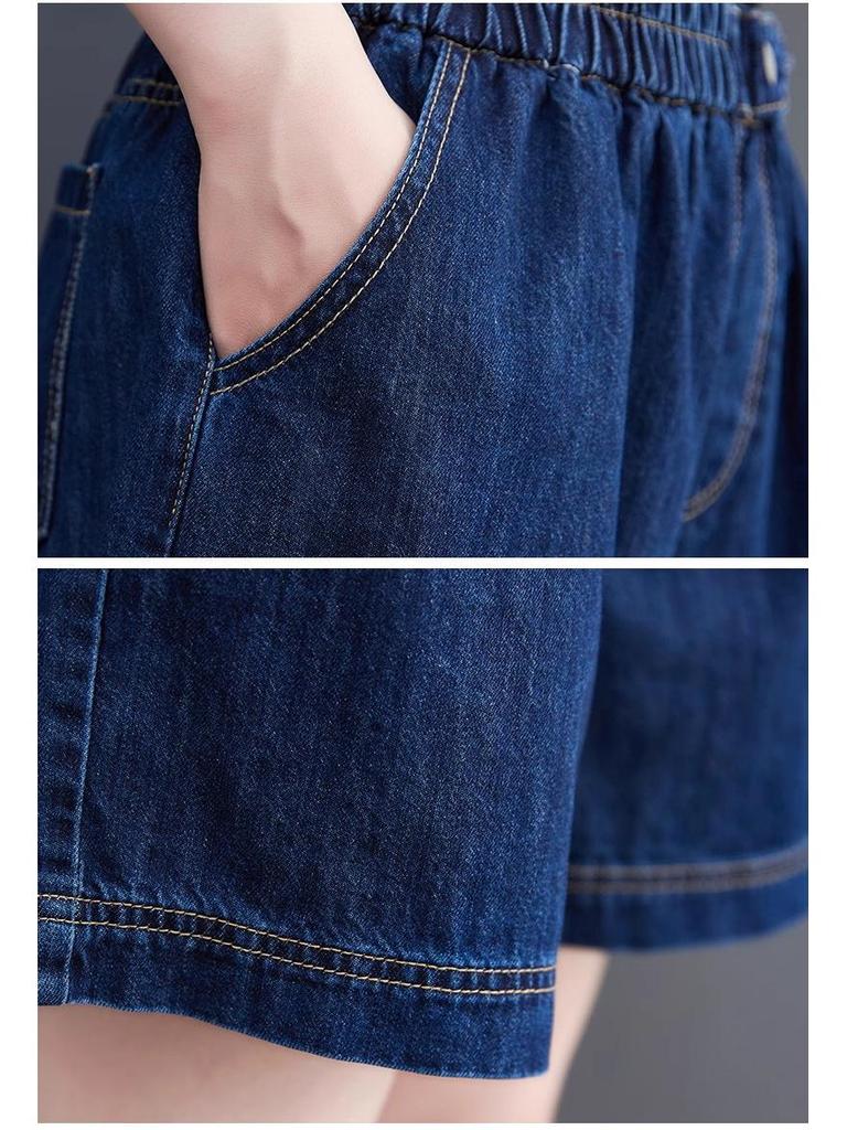 Women's Summer High Waist Denim Shorts: Slimming A-line, Wide Leg, Plus Size, Trendy 2025 Style