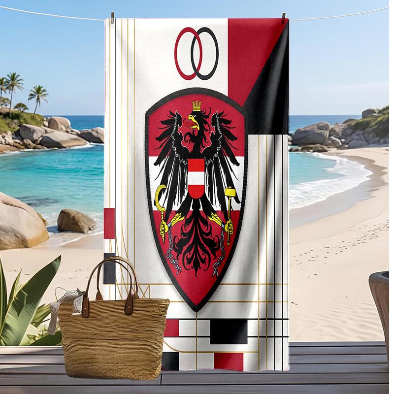 Asciugamano da Spiaggia con Stampa Calcio Austriaca Asciugatura Rapida Super Assorbente Morbido Asciugamano da Bagno per Nuoto Spiaggia Viaggio Souvenir Regalo