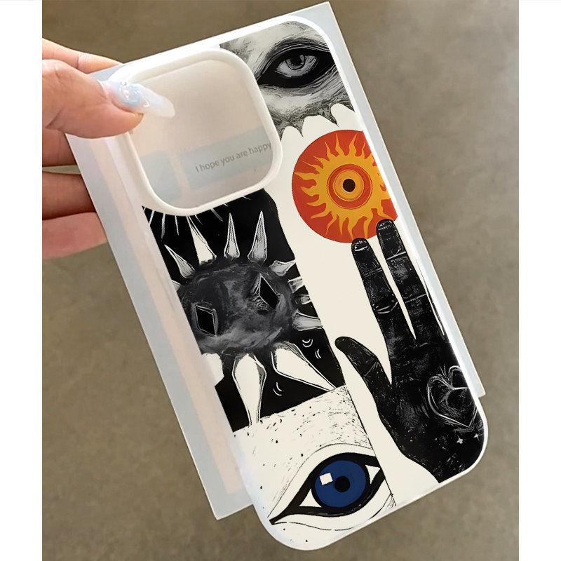 Art Abstract Hollow Apply Apple 16 Mobile Phone Case iPhone17promax Skin Sense 14 Scrub 13 Jelly 15