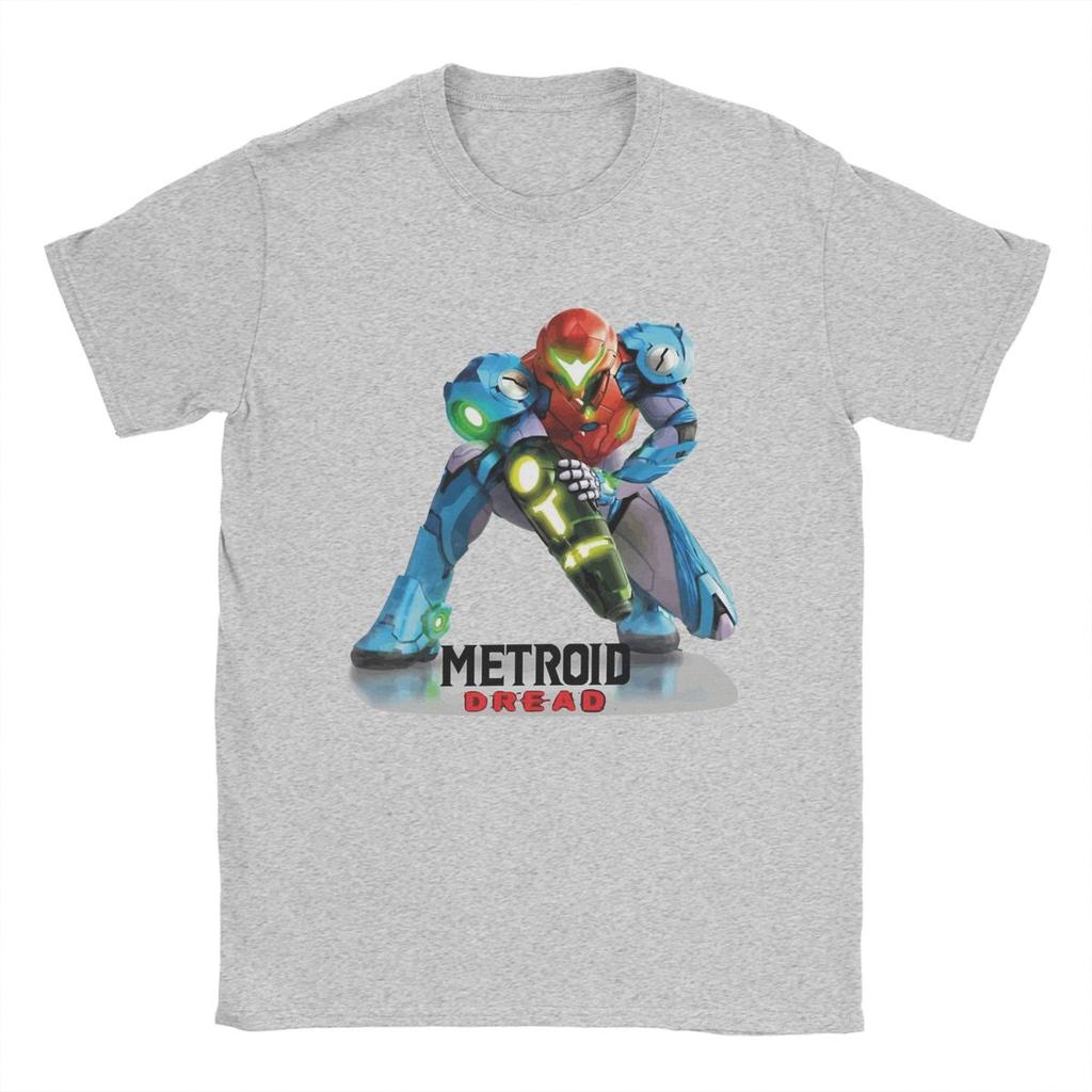 Camiseta Merch de Juego de Dibujos Animados Retro Vintage Metroid Dread para Hombre Mujer Ropa Cool de Algodón con Estampado Gráfico