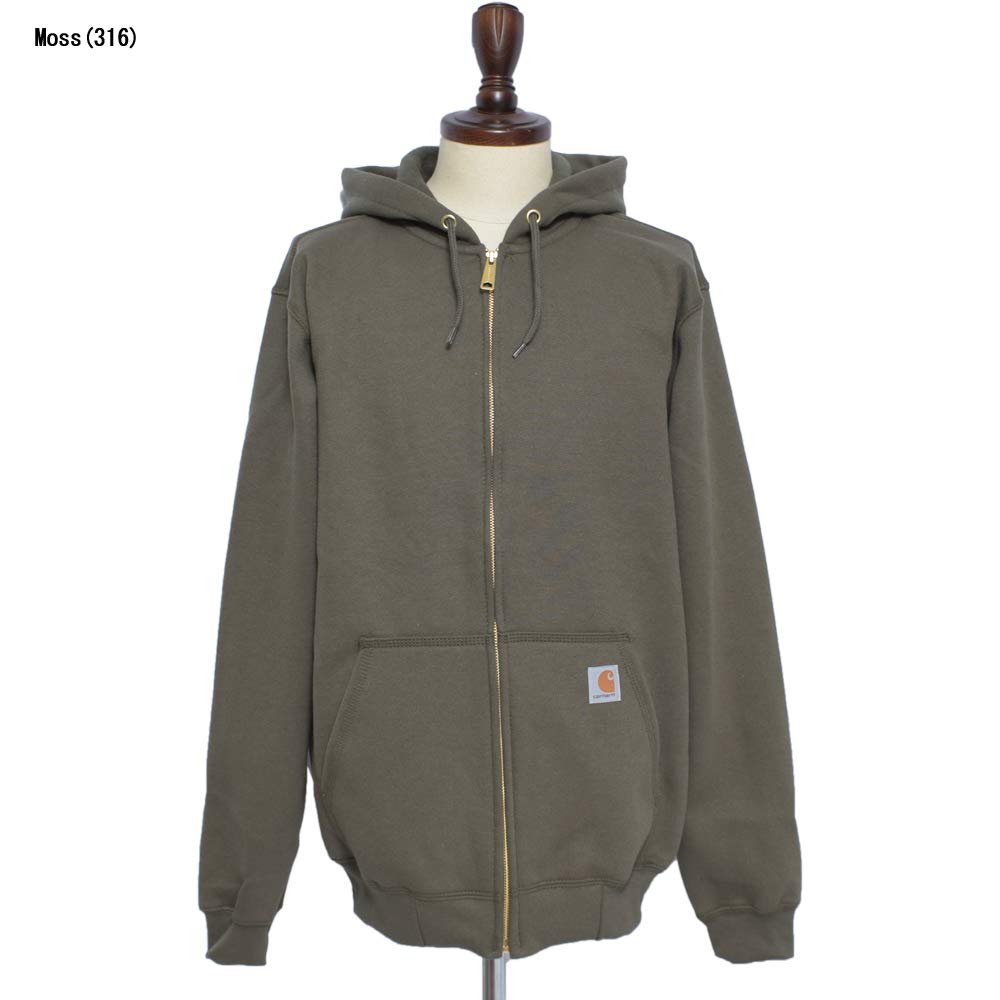 Carhartt Midweight Hooded Zip Front Size S Men's Sweatshirt, Fleece-Lined, K122, Black, [Used]