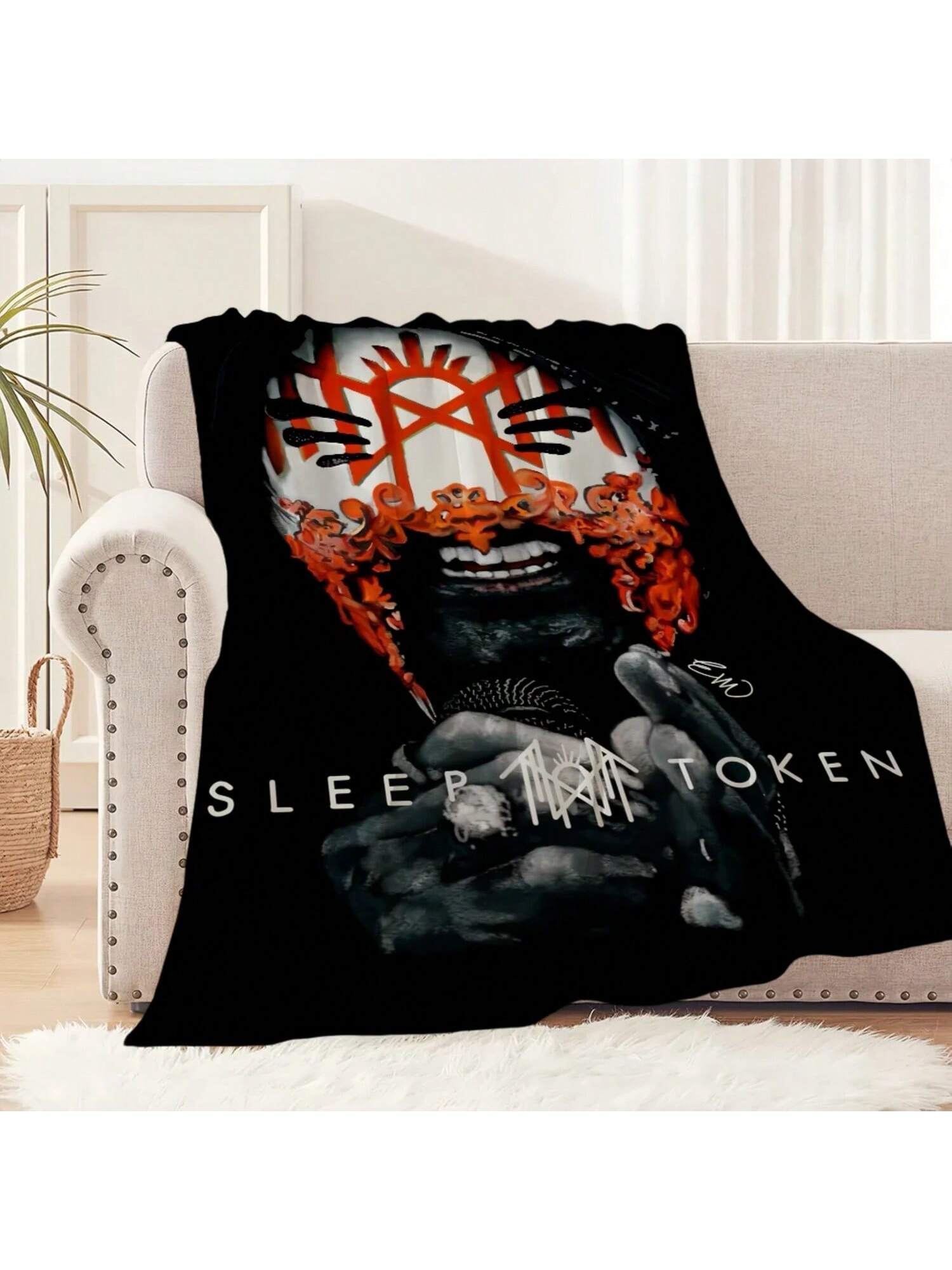 

S-Sleep SINGER T-To-Ken-N Blanket Warm Comfort Soft Plush Blanket For Sofa Living Room Office Bedroom Travel Gift 75X95CM сірий колір