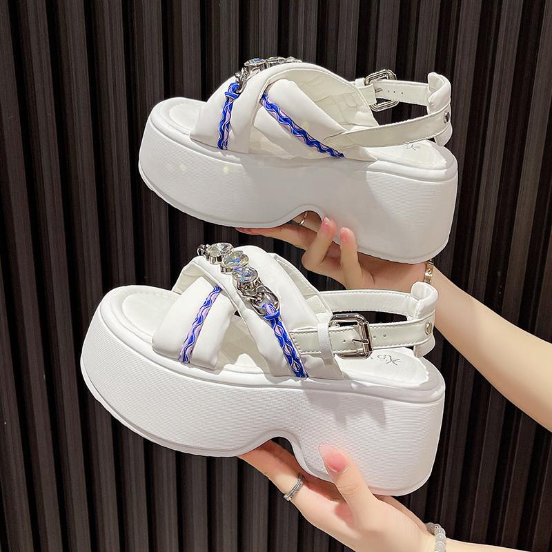 Fashion New Summer Wedges Sandals 8CM Ladies Beach Slippers High Heels Sandals Women Casual Platform Chunky Flip-Flops Sandalias Mujer