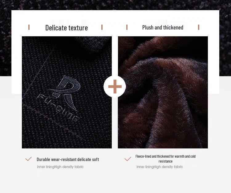 Men's Woolen Winter Coat with Fleece Lining and Thick Insulation - Ideal for Middle-aged and Elderly.