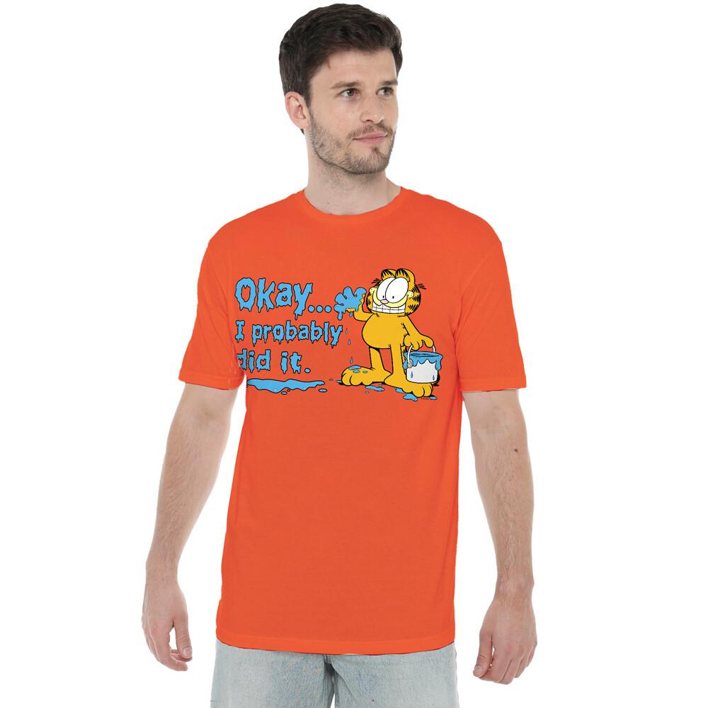 Garfield I Probably Did It T-Shirt S-4XL Orange L