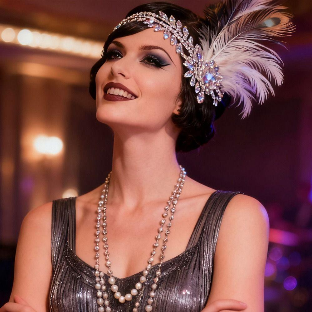 Crystal Cosplay Dress Headwear Vintage 1920s Hair Accessories  Stage Performance