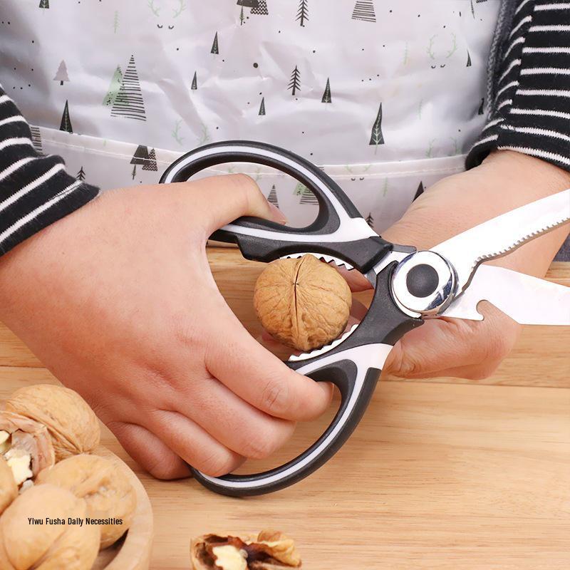 Panda Stainless Steel Multifunctional Kitchen Scissors - Ideal for Chicken, Duck, Fish Bones, and Barbecue