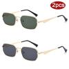 2pcs Fashion Metal Square Sunglasses Men Women Outdoor Casual Brand Unique Legs Sun Glasses Vintage Color Lens Eyeglasses UV400