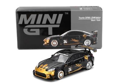 Sunrich MINI GT Scale Toyota GR86 Finished Product 1/64 LBNation Black/Gold (Right-Hand Drive) MGT01149-R