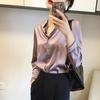 Ladies Smooth Slim Long Sleeve Shirt Standing Collar Large Size Business Shirt