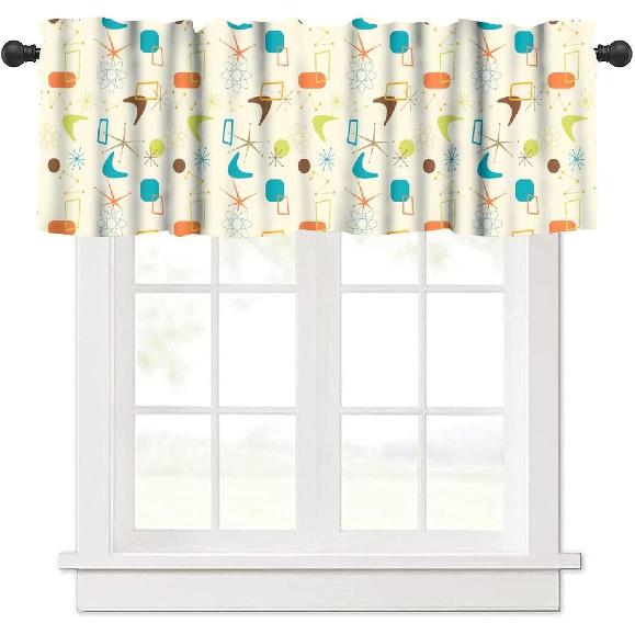 Rustic Cabin Kitchen Valances Curtain,Vintage Country Farmhouse Bear Moose Deer Rod Pocket Small Valance Treatments for Living Room Bedroom