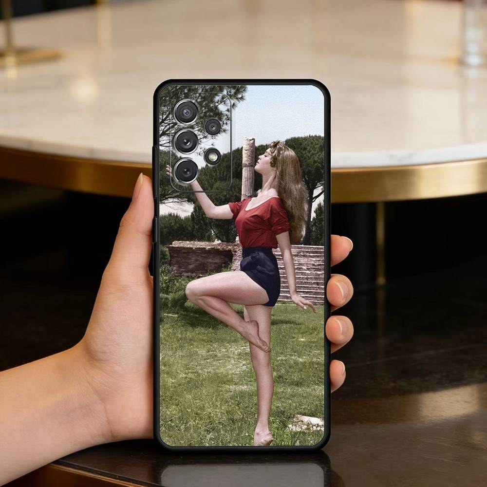 

Hot B-Brigitte B-Bardot Soft Silicone Black Cover Phone Case For Samsung Galaxy A73,A72,A71,A70,A53,A52,A51 Samsung a30 a20