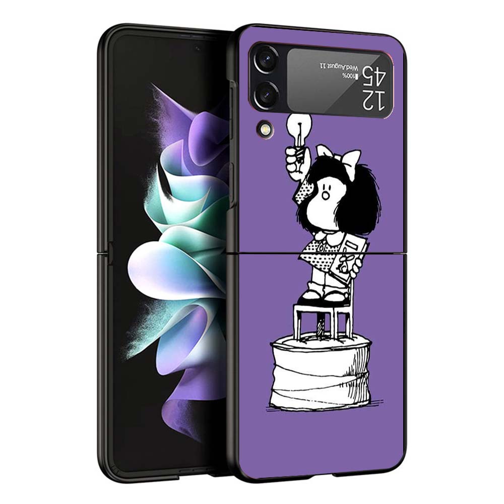 Mafalda Cartoon Phone Case For Samsung Galaxy Z Flip7 Flip6 5G Flip5 Flip4 Flip3 ZFlip 7 6 3 4 5 Shockproof Back Cover Galaxy Z