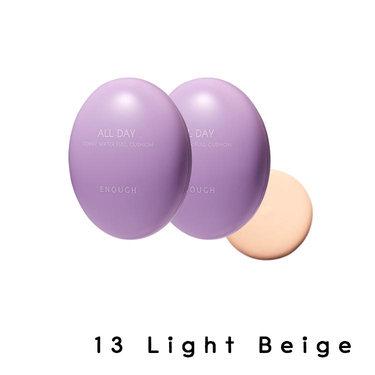 Enough All Day Dewy Water Full Cushion SPF50 PA++++ 12g + Refill 12g (6 Options)