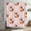 Horse Print Shower Curtain Pink Waterproof Fabric Rings For Bathroom Decoration Home Decor Washable Custom Size Options Availabl