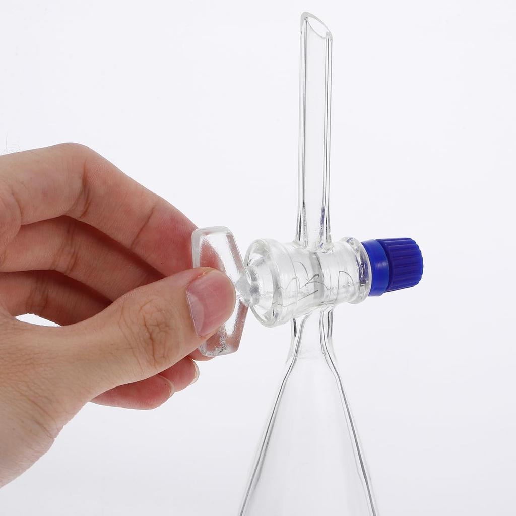 Borosilicate Glass 125 ML Conical Separatory Funnel - Separatory Funnel Pear Funnels with PTFE Stopcock, Laboratory Heavy Wall Conical Separatory