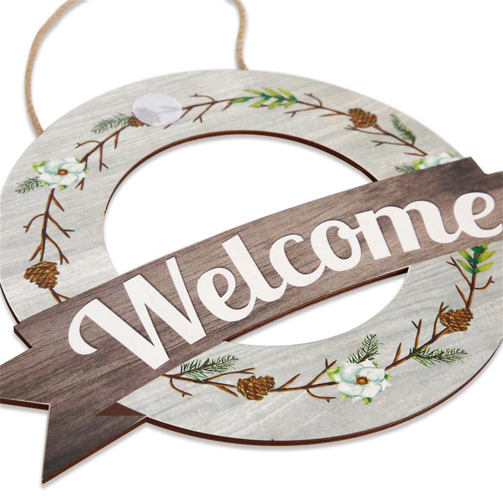 Welcome Door Sign Christmas Decors Seasonal Front Door Wood Welcome Sign with Interchangeable Farmhouses Wall Hangings