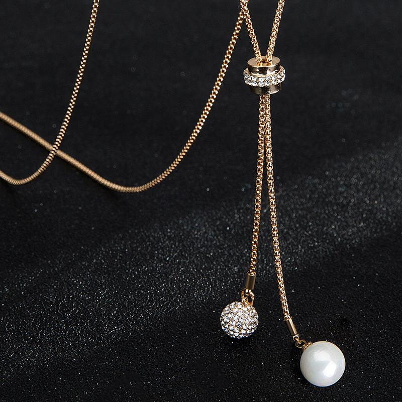 

Elegant Long Women s Necklace Copper Pendant Stylish Accessory For Fall Winter Fashion New Gold