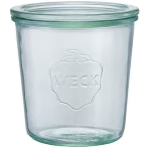 WECK Formglas Vorratsglas 500ml (WE-742) mit Kunststoffabdeckung und KAMIYA Aufkleber