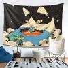 Fun Cartoon Cat Pattern Digital Printing Polyester Wall Tapestry Suitable for Use In Living Rooms Bedrooms Offices Bars Party