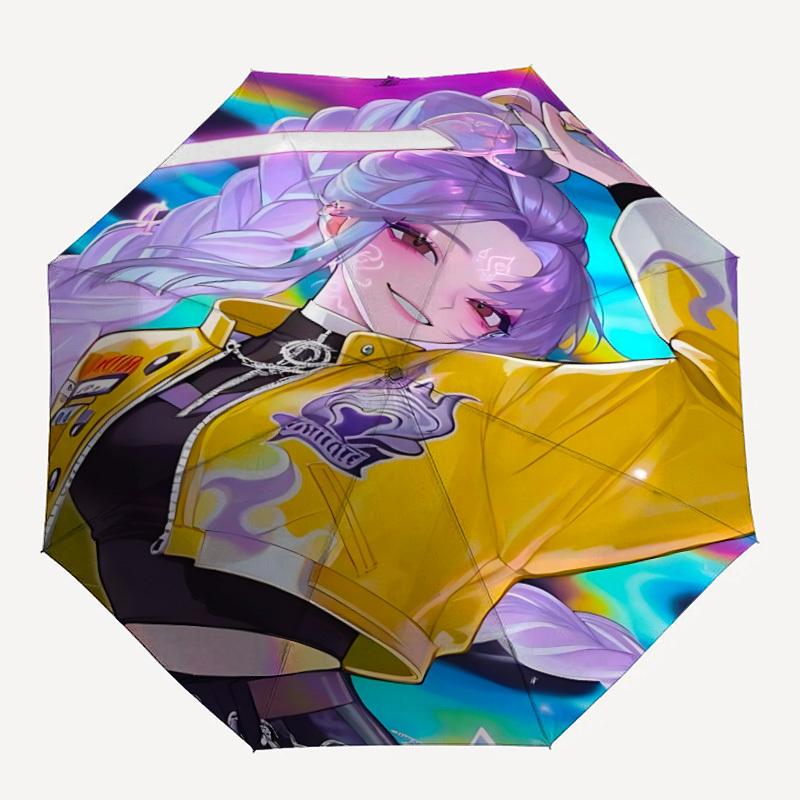 

1PC KPop Demon Hunters Automatic Folding Umbrella, Automatic Folding Umbrella with 8 Ribs, Convenient for Outdoor Use 039