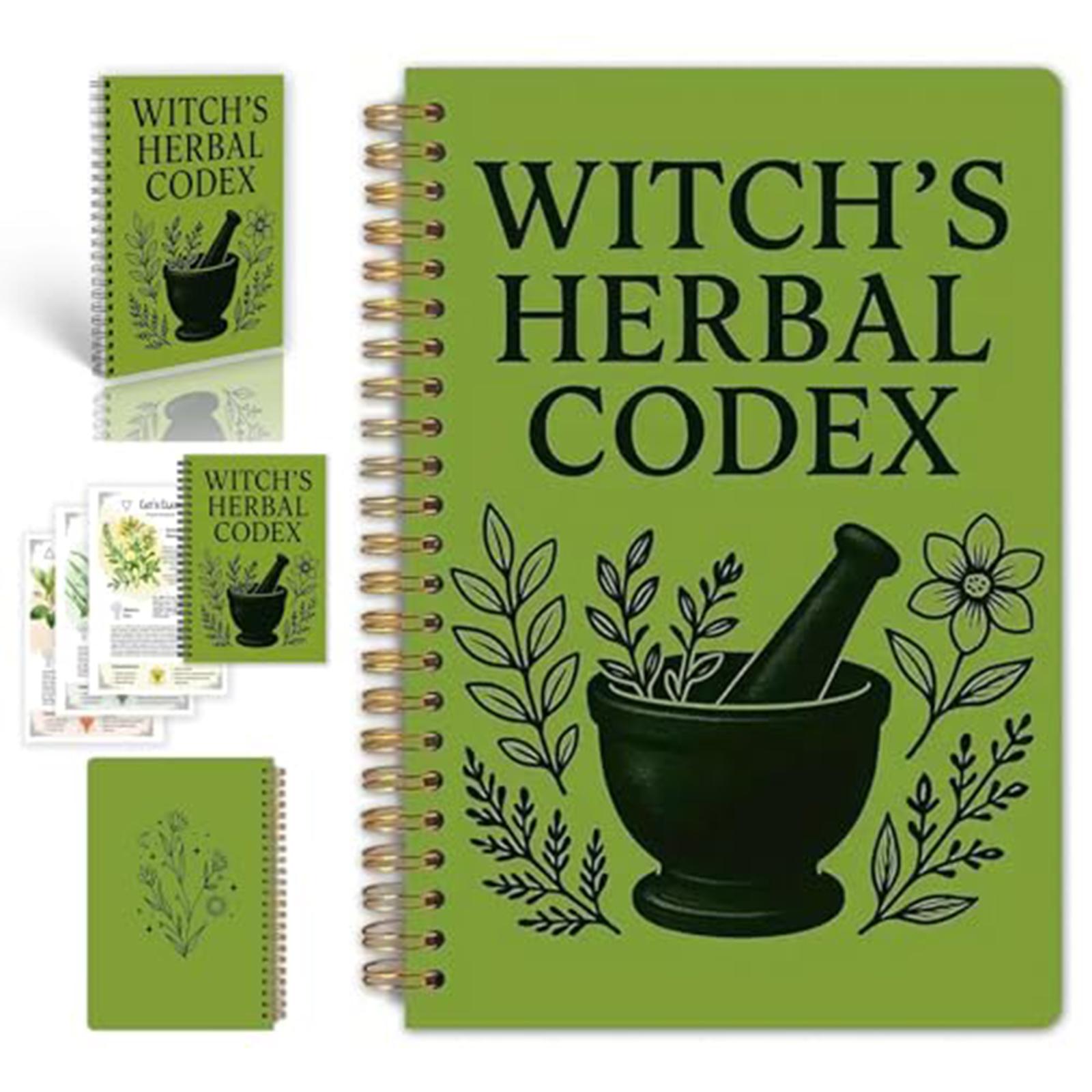

Witch s Herbal Notebook - Old Spiral Binding Plant Diary One Size
