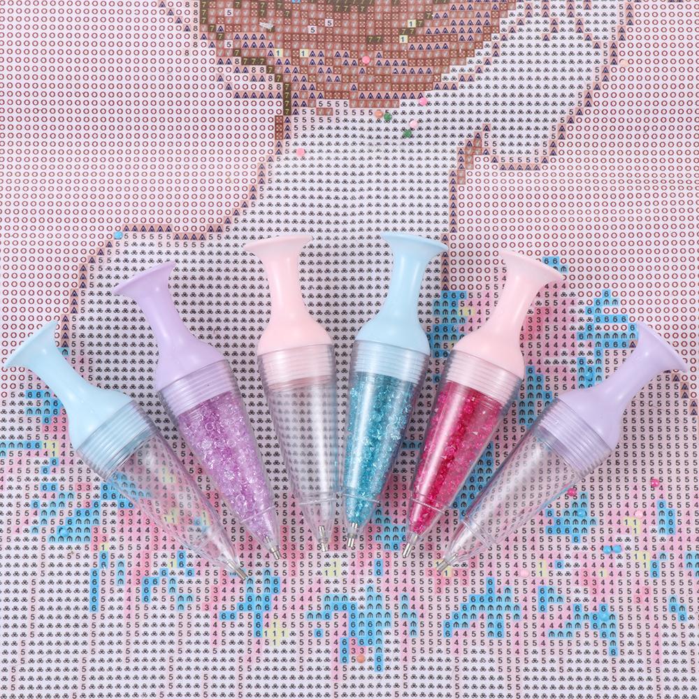 1PC Flower Pot Shape Point Drill Pen Cross Stitch 5D Diamond Painting Tool Point Drill Pen Diamond Pen Sewing Accessories