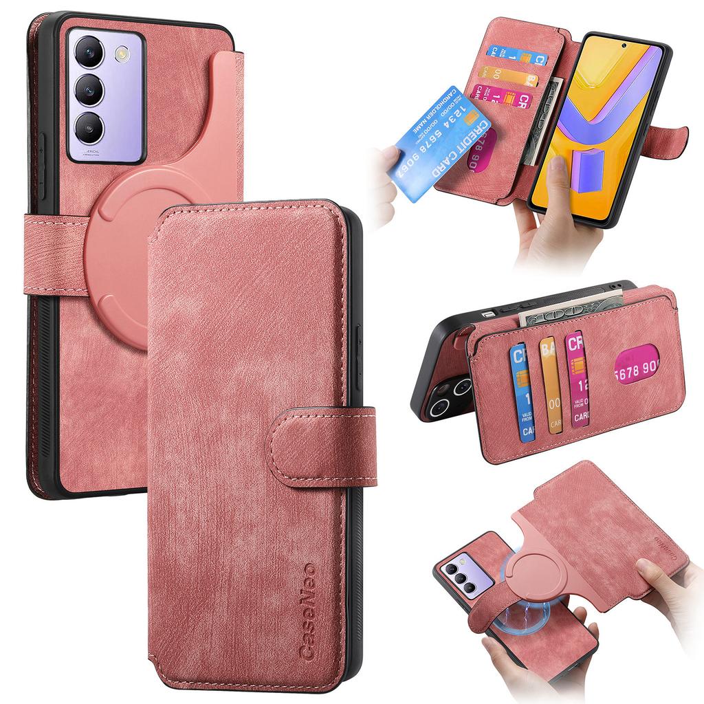 For Vivo V40 SE 5G Magnetic Case CASENEO Detachable Leather Phone Wallet Cover