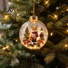 Saisonale Wohnaccessoires Geschenke Leuchtendes Weihnachtsgeschichte Ornament, Mini-Feiertagsszene in Kugel mit warmer LED Festliche Innenraumdekoration Licht, 3D Klar