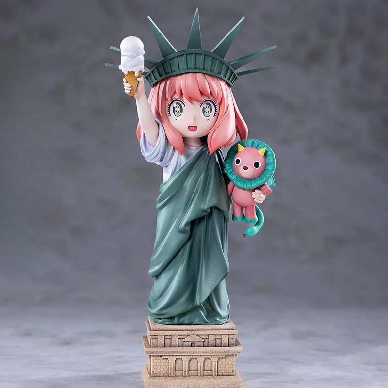 19cm Height Anya Cos Statue of Liberty Handcrafted Model Desk Ornament From Spy X Family