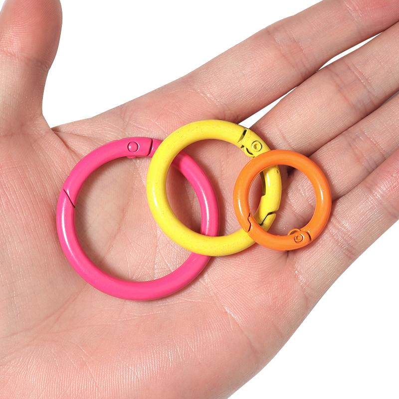 5/10pcs Anneaux O Colorés Attaches à Ressort Porte-clés Rond en Alliage Boucle à Ressort Ouvrable Crochet Pour Connecteur DIY Accessoires de Bijoux