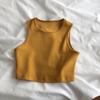 Women Summer Vest Round Neck Sleeveless Bottom Tops Slim Fit Tank Tops Solid Color Cropped